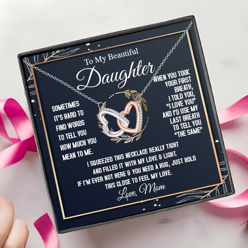 Heart Pendant Necklace Gift for Daughter from Mom